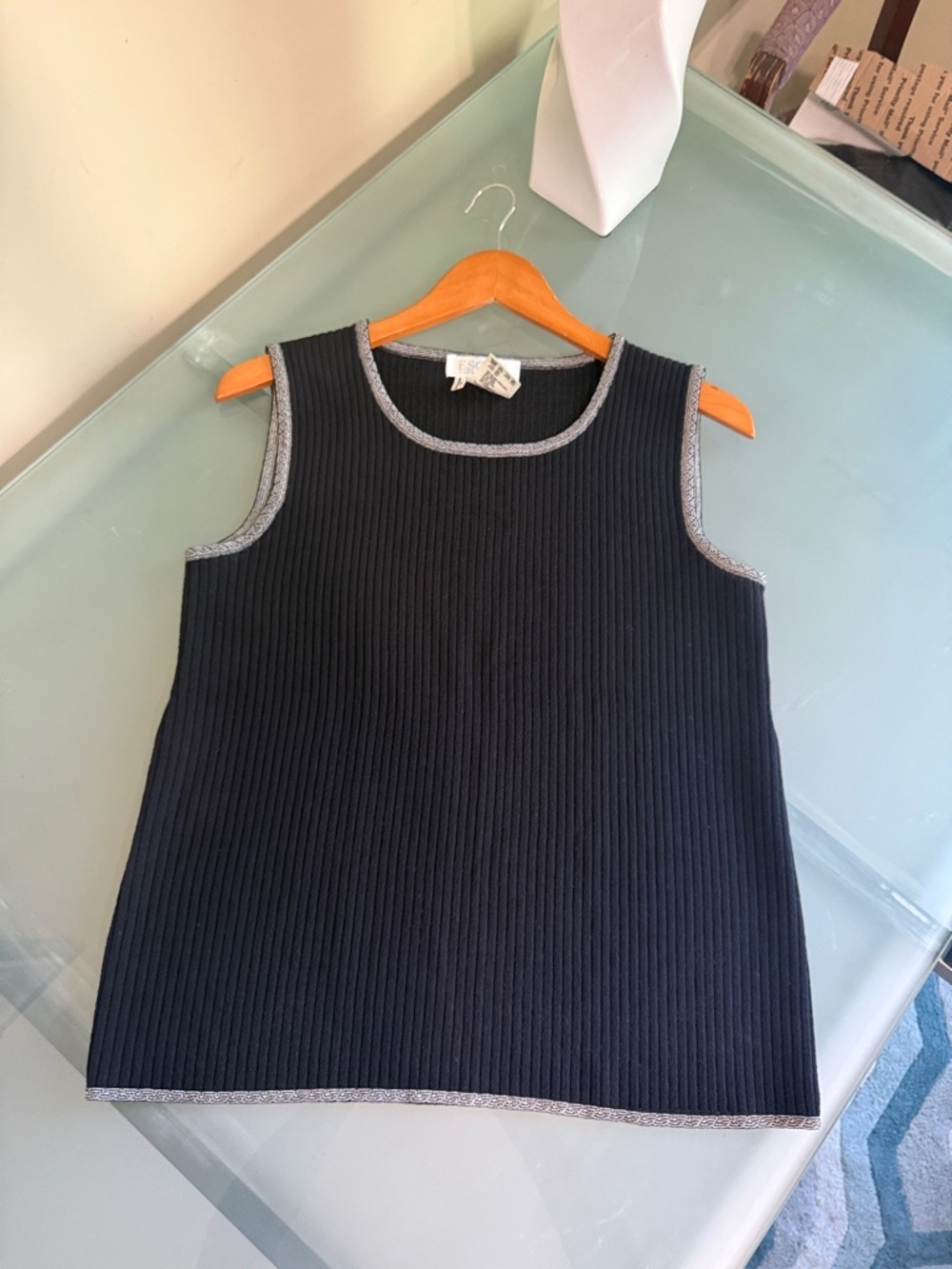 Escada Margareta Ley Black Knit Tank Top Designer Sleeveless Couture Top - Picture 1 of 5